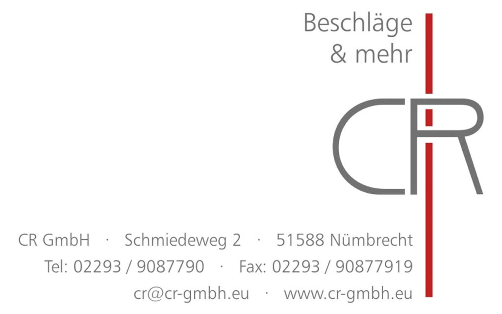 CR GmbH Logo mit Kontaktdaten
