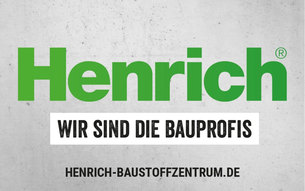 Henrich Baustoffzentrum Logo mit Slogan